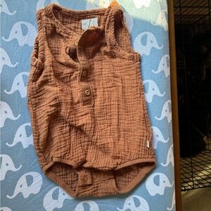 Rustic Sleeveless Baby Romper